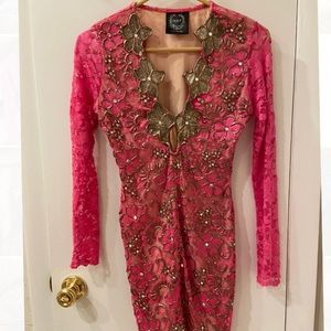 Holt Miami bodycon hand painted dress